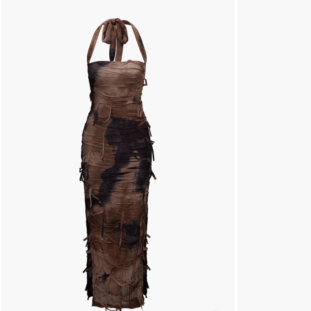 Chic Strapless Brown and Black Dress